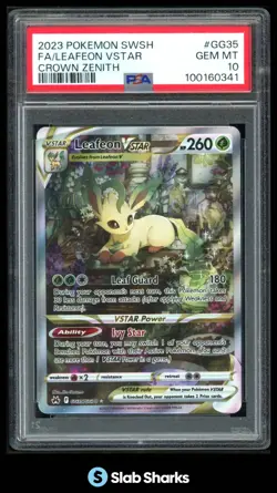 2023 POKEMON SWSH CROWN ZENITH #GG35/GG70 LEAFEON VSTAR GALARIAN GALLERY PSA 10 - Image 1