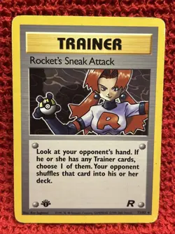 Pokemon 1st Edition Rocket's Sneak Attack Non-Holo 72/82 Team Rocket MP/HP - Image 1