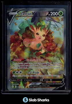 2021 POKEMON SWORD & SHIELD EVOLVING SKIES #167/203 LEAFEON V FUL ART ULTRA RARE - Image 1