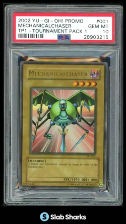 2002 YU-GI-OH! TOURNAMENT PACK 1ST SEASON #TP1-001 MECHANICALCHASER PSA 10 - Image 1