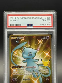 2021 POKEMON CELEBRATIONS #025 Gem Mint FULL ART FA MEW PSA 10 - Image 2