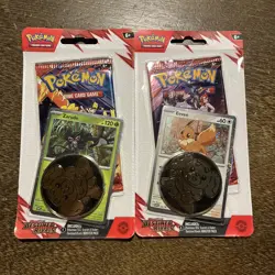 Pokemon TCG Destined Rivals Blister Pack Eevee & Zarude - Lot Of 2 - Image 1