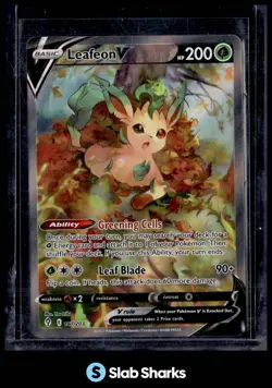 2021 POKEMON SWORD & SHIELD EVOLVING SKIES #167/203 LEAFEON V ULTRA RARE - Image 1