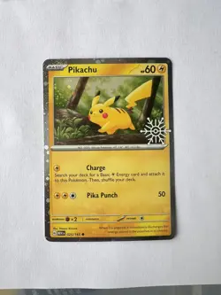 Holiday Calendar 2025- Festive Stamp Promo Pikachu Holo 025/165 - Pokemon TCG - Image 1