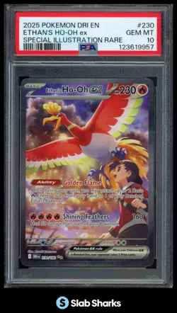 2025 POKEMON DRI EN #230/182 ETHAN'S HO-OH EX SPECIAL ILLUSTRATION RARE PSA 10 - Image 1