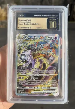 CGC 10 PRISTINE Mewtwo VSTAR GG44/GG70 Crown Zenith Galarian Gallery Pokemon psa - Image 1