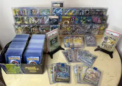 🔥Streamer’s Pokemon Card Lot, Includes wood display, over 145+ MINT-NM cards 🔥 - Image 1