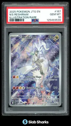 2025 POKEMON SV JOURNEY TOGETHER #167/159 N'S RESHIRAM ILLUSTRATION RARE PSA 10 - Image 1