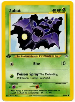 Pokemon - 1st Edition Neo Revelation Zubat 59/64 LP - Image 1