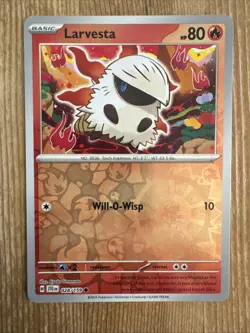 Larvesta - 028/159 - 2025 Reverse Holo Common Journey Together Pokemon Card NM - Image 1
