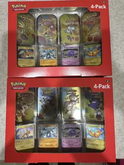 2x Pokemon 4 Mini Tins + 4 Promo Cards Bundle 151 Sam's Club Exclusive - Image 1
