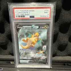 Pokemon TCG Evolving Skies Dragonite V Alternate Full Art Card 192/203 PSA 9 - Image 1