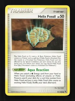 Helix Fossil 91/100 HP Majestic Dawn English Pokemon Card TCG - Image 1