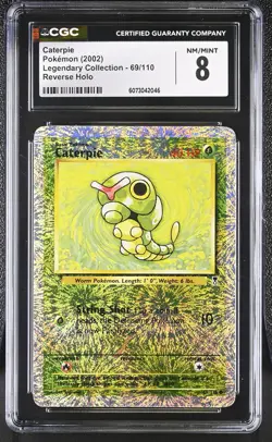 CGC 8 Caterpie 2002 Legendary Collection 69/110 Reverse Holo Pokemon Card - Image 1