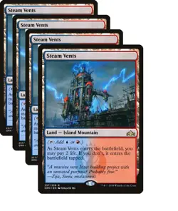Magic MTG Guilds of Ravnica PLAYSET 4x Steam Vents x4 NEAR MINT NM - Image 1