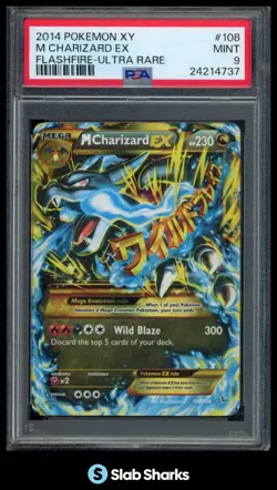 2014 POKEMON XY FLASHFIRE #108/106 MEGA CHARIZARD EX ULTRA RARE PSA 9 - Image 1