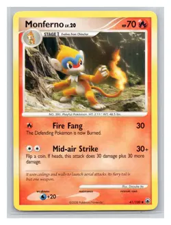 Pokemon TCG Monferno 41/100 Majestic Dawn Normal LP - Image 1