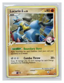Pokemon TCG Lucario GL 8/111 Rising Rivals Holo DMG - Image 1