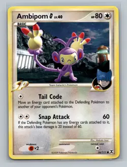 Pokemon TCG Ambipom G 56/111 Rising Rivals Normal MP - Image 1