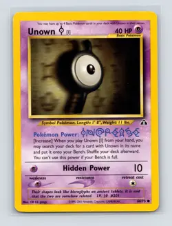 Pokemon TCG Unown [I] 68/75 Neo Discovery Unlimited LP - Image 1