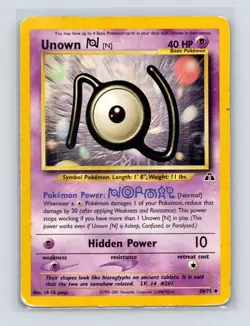Pokemon TCG Unown [N] 50/75 Neo Discovery Unlimited HP - Image 1