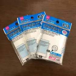 【×3】Daiso Trading Card Sleeve Hard Type R-13 Regular Size 40P Clear & White New - Image 1