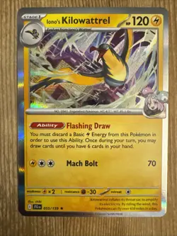 Iono's Kilowattrel - 055/159 - 2025 Holo Rare Journey Together Pokemon Card NM - Image 1