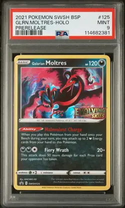 Pokemon Card - Galarian Moltres - SWSH125 - Prerelease Promo - PSA 9 - Image 1