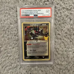 Pokemon Gold Star Greninja SWSH144 Celebrations Card ETB Promo, PSA 9 - Image 1