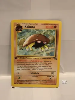 Pokemon TCG Kabuto Fossil 1st Edition Common Card 50/62 NM - Image 1