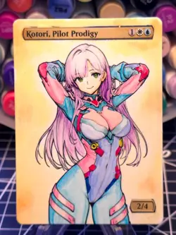 Kotori, Pilot Prodigy - MTG *Altered Hand Colored Original Art Anime - V2 - 1122 - Image 1