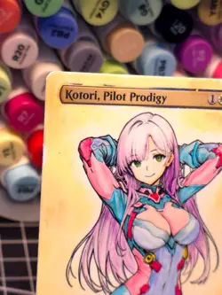 Kotori, Pilot Prodigy - MTG *Altered Hand Colored Original Art Anime - V2 - 1122 - Image 4
