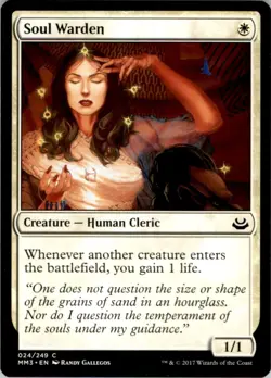 2017 Magic The Gathering Modern Masters 2017 Soul Warden #24 Light Play - Image 1