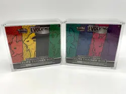 (2) Pokemon SWSH Center Exclusive Evolving Skies ETB SEALED w/ Acrylic Case - Image 1