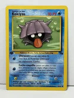 Shellder Kokiyas 1st Edition French Pokemon Card 54/62 Fossil Set - Image 1