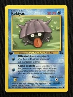Shellder Kokiyas 1st Edition French Pokemon Card 54/62 Fossil Set - Image 2
