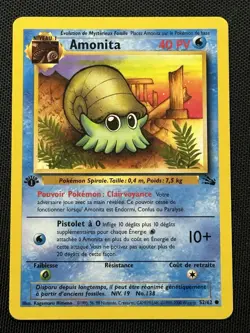 French Pokemon Card 1st Edition Amonita Fossil Set 52/62 Omanyte - LP - Image 2