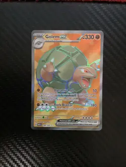 Pokemon Golem EX TCG Full Art Holo Rare Card 189/165 Scarlet & Violet 151 NM - Image 1