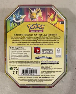 2019 POKEMON FLAREON GX SUN & MOON ERA ELEMENTAL POWER TIN FACTORY SEALED - Image 3