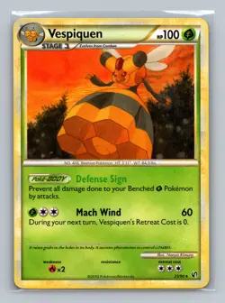 Pokemon TCG Vespiquen 23/90 Undaunted Normal LP - Image 1