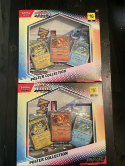(LOT OF 2)NEW Pokemon TCG S&V Prismatic Evolutions Poster Collection Box Sealed - Image 1