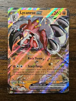 Pokemon S&V Paldea Evolved Lycanroc ex 117/193 Double Rare - NM - Image 1