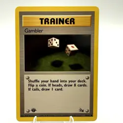 Gambler 60/62 - 1st Edition Common - Pokemon TCG - Fossil - NM - Image 1