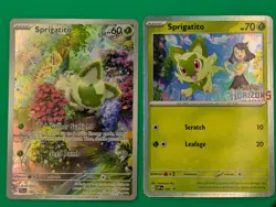 2023 Pokemon Paldea Evolved Sprigatito Art Rare 196/193 and sprigatito horizons - Image 1