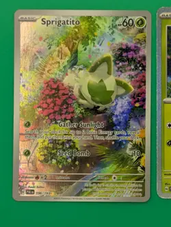 2023 Pokemon Paldea Evolved Sprigatito Art Rare 196/193 and sprigatito horizons - Image 3