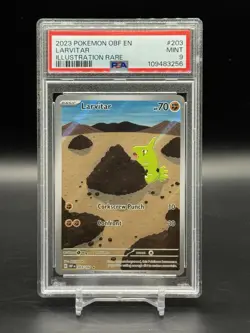 LARVITAR #203 ILLUSTRATION RARE 2023 POKEMON OBF EN OBSIDIAN FLAMES PSA 9 MINT - Image 1