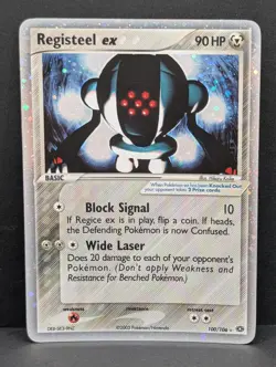 Registeel ex 100/106 Emerald Holo Rare Pokemon TCG Nintendo legendary LP+ - Image 1