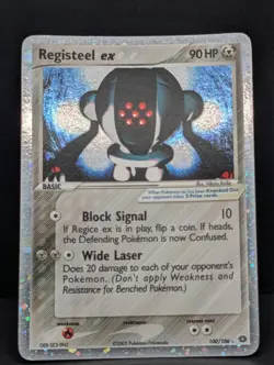 Registeel ex 100/106 Emerald Holo Rare Pokemon TCG Nintendo legendary LP+ - Image 3