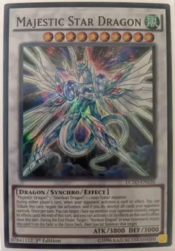 YuGiOh Majestic Star Dragon Super Rare 1st Edition LC5D-EN036 - Image 1