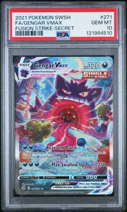 PSA 10 Gengar VMAX 271/264 Alternate Alt Art Fusion Strike 2021 Pokemon Card - Image 1